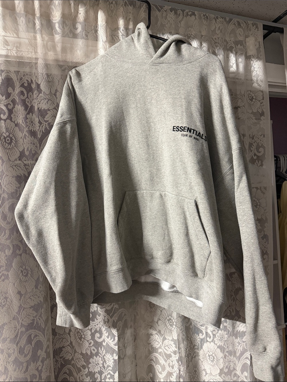 Essentials Fear of God Gray Logo Pullover Hoodie